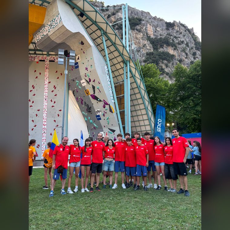 Selección Española con Fisioclimbing · Campeonato del Mundo Juvenil, Arco, Italia