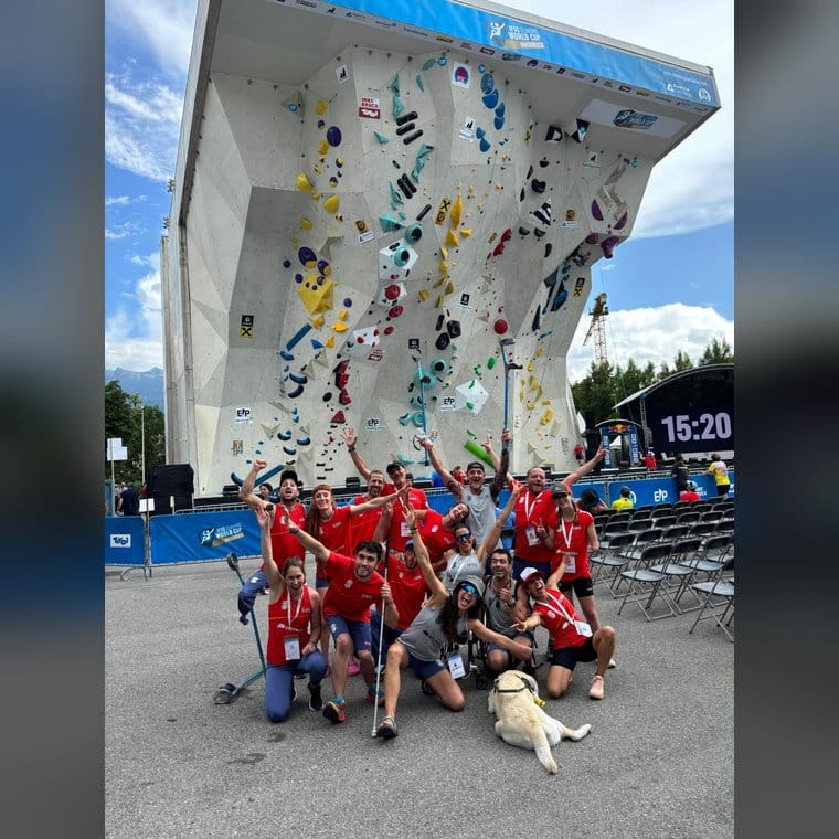 Selección Española con Fisioclimbing · Copa del Mundo de Paraescalada, Innsbruck, Austria