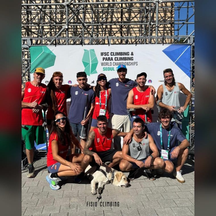 Selección Española con Fisioclimbing · Campeonato del Mundo de Escalada y Paraescalada, Seúl, Corea del Sur